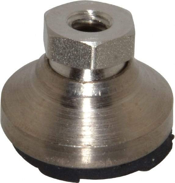 Gibraltar - 750 Lb Capacity, 1/4-20 Thread, 11/16" OAL, Steel Stud, Tapped Pivotal Socket Mount Leveling Pad - 1" Base Diam, Steel Pad, 1/2" Hex - Apex Tool & Supply