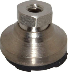Gibraltar - 750 Lb Capacity, 1/4-20 Thread, 11/16" OAL, Steel Stud, Tapped Pivotal Socket Mount Leveling Pad - 1" Base Diam, Steel Pad, 1/2" Hex - Apex Tool & Supply