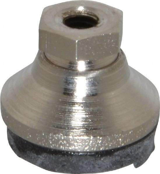 Gibraltar - 525 Lb Capacity, 10-32 Thread, 1/2" OAL, Steel Stud, Tapped Pivotal Socket Mount Leveling Pad - 3/4" Base Diam, Steel Pad, 3/8" Hex - Apex Tool & Supply