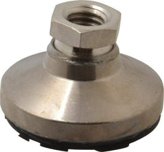 Gibraltar - 3750 Lb Capacity, 1/2-13 Thread, 1-1/8" OAL, Steel Stud, Tapped Pivotal Socket Mount Leveling Pad - 1-7/8" Base Diam, Steel Pad, 3/4" Hex - Apex Tool & Supply