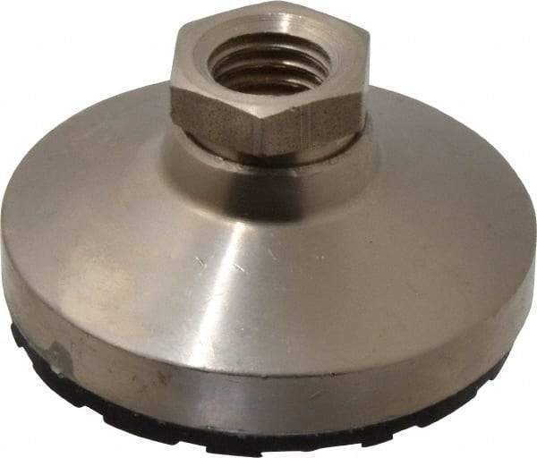 Gibraltar - 4500 Lb Capacity, 5/8-11 Thread, 1-1/4" OAL, Steel Stud, Tapped Pivotal Socket Mount Leveling Pad - 2-1/2" Base Diam, Steel Pad, 7/8" Hex - Apex Tool & Supply