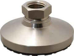 Gibraltar - 15000 Lb Capacity, 1-8 Thread, 1-7/8" OAL, Steel Stud, Tapped Pivotal Socket Mount Leveling Pad - 4" Base Diam, Steel Pad, 1-3/8" Hex - Apex Tool & Supply