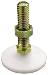 Made in USA - 3/8-16 Bolt Thread, Studded Pivotal Stud Mount Leveling Pad & Mount - 300 Max Lb Capacity, 1-1/4" Base Diam - Apex Tool & Supply