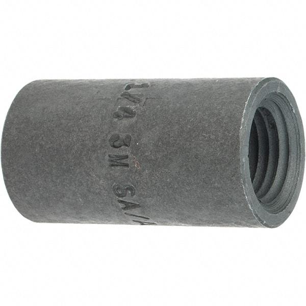 Made in USA - Size 1/4", Class 3,000, Forged Carbon Steel Black Pipe Coupling - 3,000 psi, Threaded End Connection - Apex Tool & Supply