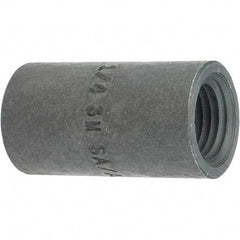 Made in USA - Size 1/4", Class 3,000, Forged Carbon Steel Black Pipe Coupling - 3,000 psi, Threaded End Connection - Apex Tool & Supply