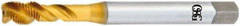 OSG - M16x1.50 Metric Fine 3 Flute 6H Bottoming Spiral Flute Tap - Vanadium High Speed Steel, TiN Finish, 100mm OAL, Right Hand Flute, Right Hand Thread - Apex Tool & Supply