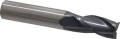SGS - 1/2", 1" LOC, 1/2" Shank Diam, 3" OAL, 3 Flute, Solid Carbide Square End Mill - Single End, AlTiN Finish, Spiral Flute, 30° Helix, Centercutting, Right Hand Cut, Right Hand Flute, Series 5 - Apex Tool & Supply