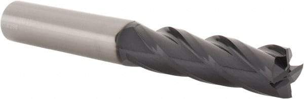 SGS - 5/8", 2-1/4" LOC, 5/8" Shank Diam, 5" OAL, 4 Flute, Solid Carbide Square End Mill - Single End, AlTiN Finish, Spiral Flute, 30° Helix, Centercutting, Right Hand Cut, Right Hand Flute, Series 1L - Apex Tool & Supply