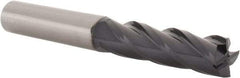 SGS - 5/8", 2-1/4" LOC, 5/8" Shank Diam, 5" OAL, 4 Flute, Solid Carbide Square End Mill - Single End, AlTiN Finish, Spiral Flute, 30° Helix, Centercutting, Right Hand Cut, Right Hand Flute, Series 1L - Apex Tool & Supply