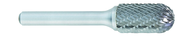 SC-7 -- 3/4 x 1 LOC x 1/4 Shank x 2 OAL Cylindrical Ball Nose Carbide Medium Tough Cut Burr - Apex Tool & Supply