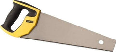 Stanley - 15" Steel Blade Fine Finish Saw - Ergonomic High Impact Polypropylene, Rubber Handle with Cushion Grip, 18-3/4" OAL - Apex Tool & Supply