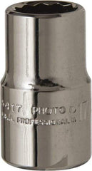 Proto - 17/32", 1/2" Drive, Standard Hand Socket - 12 Points, 1-31/64" OAL, Alloy Steel, Chrome Finish - Apex Tool & Supply