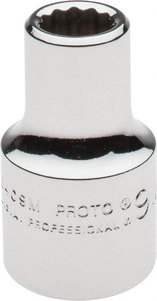 Proto - 1/2" Drive, Standard Hand Socket - 12 Points, 1-1/2" OAL, Alloy Steel, Chrome Finish - Apex Tool & Supply
