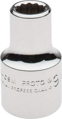 Proto - 1/2" Drive, Standard Hand Socket - 12 Points, 1-1/2" OAL, Alloy Steel, Chrome Finish - Apex Tool & Supply