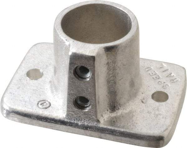 Hollaender - 1" Pipe, Base Flange, Aluminum Alloy Flange Pipe Rail Fitting - Bright Finish - Apex Tool & Supply