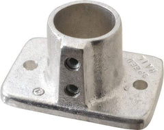 Hollaender - 1" Pipe, Base Flange, Aluminum Alloy Flange Pipe Rail Fitting - Bright Finish - Apex Tool & Supply