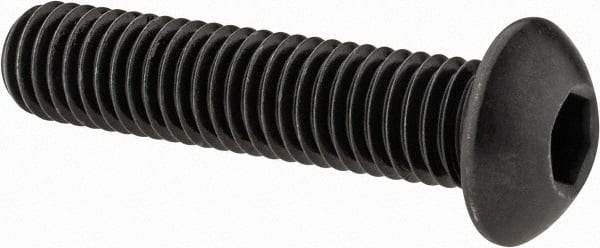 Value Collection - 1/2-13 UNC Hex Socket Drive, Button Screw - Alloy Steel, Black Oxide Finish, Fully Threaded, 2-1/4" Length Under Head - Apex Tool & Supply
