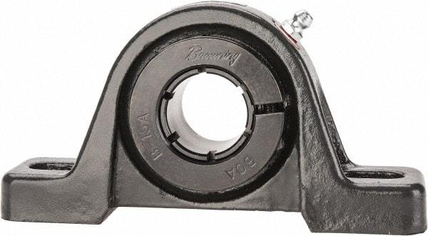 Browning - 1" ID, 5-1/2" OAL x 2-13/16" OAH Pillow Block - 1,651 Lb Static Cap, 2,801 Lb Dyn Cap, 4-1/8" Btw Mnt Hole Ctrs, 1-7/16" Base-to-Ctr Ht, Cast Iron - Apex Tool & Supply
