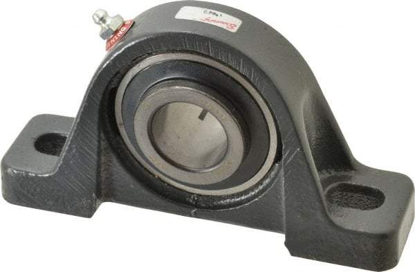 Browning - 1-1/4" ID, 6-3/4" OAL x 3-11/16" OAH Pillow Block - 3,493 Lb Static Cap, 5,782 Lb Dyn Cap, 5" Btw Mnt Hole Ctrs, 1-7/8" Base-to-Ctr Ht, Cast Iron - Apex Tool & Supply