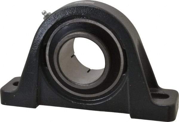 Browning - 2-7/16" ID, 9-1/2" OAL x 5-9/16" OAH Pillow Block - 8,150 Lb Static Cap, 11,789 Lb Dyn Cap, 7-13/32" Btw Mnt Hole Ctrs, 2-3/4" Base-to-Ctr Ht, Cast Iron - Apex Tool & Supply