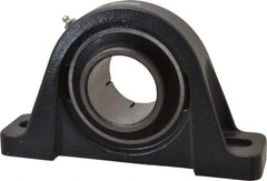 Browning - 2-7/16" ID, 9-1/2" OAL x 5-9/16" OAH Pillow Block - 8,150 Lb Static Cap, 11,789 Lb Dyn Cap, 7-13/32" Btw Mnt Hole Ctrs, 2-3/4" Base-to-Ctr Ht, Cast Iron - Apex Tool & Supply