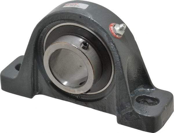 Browning - 1-11/16" ID, 7-3/8" OAL x 4-1/4" OAH Pillow Block Air Handling - 5,139 Lb Static Cap, 7,901 Lb Dyn Cap, 5-21/32" Btw Mnt Hole Ctrs, 2-1/8" Base-to-Ctr Ht, Cast Iron - Apex Tool & Supply