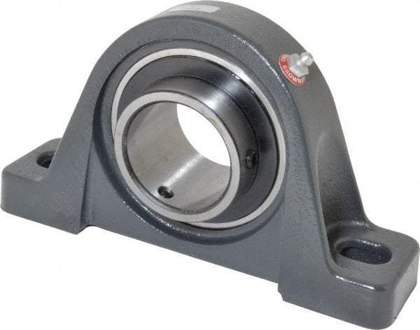 Browning - 2-3/16" ID, 8-13/16" OAL x 4-31/32" OAH Pillow Block Air Handling - 6,601 Lb Static Cap, 9,752 Lb Dyn Cap, 6-15/16" Btw Mnt Hole Ctrs, 2-1/2" Base-to-Ctr Ht, Cast Iron - Apex Tool & Supply