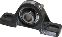 Browning - 5/8" ID, 4-7/8" OAL x 2-7/32" OAH Pillow Block Air Handling - 1,444 Lb Static Cap, 2,611 Lb Dyn Cap, 3-7/16" Btw Mnt Hole Ctrs, 1-3/16" Base-to-Ctr Ht, Cast Iron - Apex Tool & Supply
