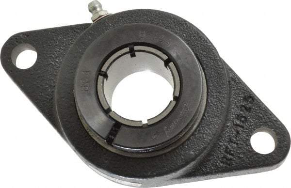 Browning - 1-3/16" ID, 5-9/16" OAL x 3-1/8" OAH 2-Bolt Flange - 2,567 Lb Static Cap, 4,381 Lb Dyn Cap, 4-19/32" Btw Mnt Hole Ctrs, Cast Iron - Apex Tool & Supply