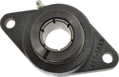Browning - 1-3/16" ID, 5-9/16" OAL x 3-1/8" OAH 2-Bolt Flange - 2,567 Lb Static Cap, 4,381 Lb Dyn Cap, 4-19/32" Btw Mnt Hole Ctrs, Cast Iron - Apex Tool & Supply