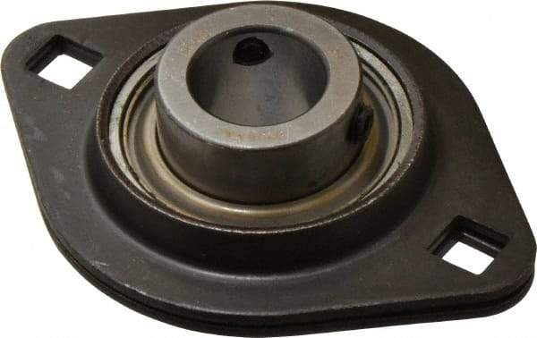 Browning - 3/4" ID, 3-9/16" OAL x 2-5/8" OAH 2-Bolt Flange - 1,444 Lb Static Cap, 2,611 Lb Dyn Cap, 2-13/16" Btw Mnt Hole Ctrs, 1-5/16" Base-to-Ctr Ht, Stamped Steel - Apex Tool & Supply