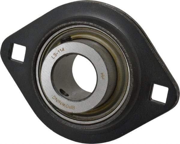 Browning - 7/8" ID, 3-3/4" OAL x 2-13/16" OAH 2-Bolt Flange - 1,651 Lb Static Cap, 2,801 Lb Dyn Cap, 3" Btw Mnt Hole Ctrs, 1-13/32" Base-to-Ctr Ht, Stamped Steel - Apex Tool & Supply