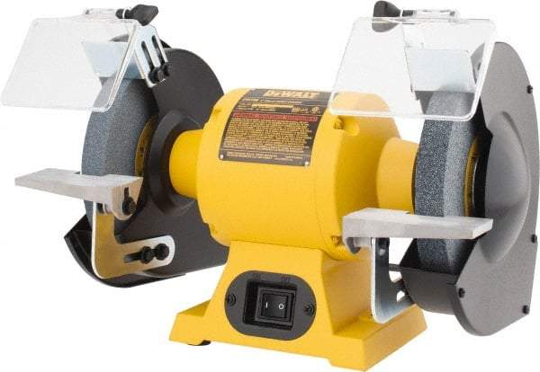 DeWALT - 8" Wheel Diam x 1" Wheel Width, 3/4 hp Grinder - 5/8" Arbor Hole Diam, 3,600 Max RPM, 120 Volts - Apex Tool & Supply