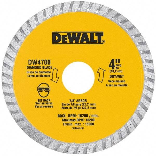 DeWALT - 12" Diam, 1" Arbor Hole Diam, Wet & Dry Cut Saw Blade - Diamond-Tipped, Standard Round Arbor - Apex Tool & Supply