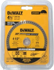 DeWALT - 4-1/2" Diam, 7/8" Arbor Hole Diam, Wet & Dry Cut Saw Blade - Diamond-Tipped, Standard Round Arbor - Apex Tool & Supply