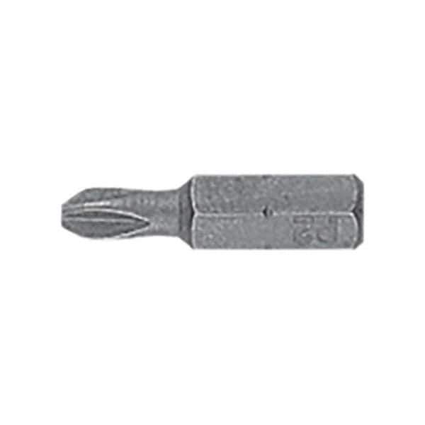 DeWALT - #2, Insert Standard Phillips Screwdriver Bit - 1/4" Drive, 1" OAL - Apex Tool & Supply