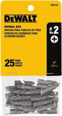 DeWALT - #2, Insert Standard Phillips Screwdriver Bit - 1/4" Drive, 1" OAL - Apex Tool & Supply