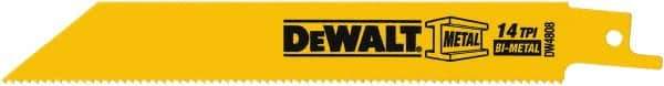 DeWALT - Bi-Metal Reciprocating Saw Blade - Straight Profile, 14 TPI, Toothed Edge - Apex Tool & Supply