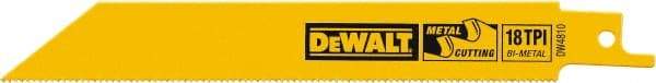 DeWALT - Bi-Metal Reciprocating Saw Blade - Straight Profile, 18 TPI, Toothed Edge - Apex Tool & Supply