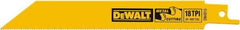 DeWALT - Bi-Metal Reciprocating Saw Blade - Straight Profile, 18 TPI, Toothed Edge - Apex Tool & Supply