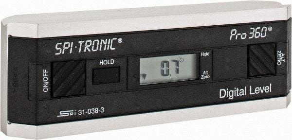 SPI - 0.10 dg Resolution Digital Combination Protractor and Inclinometer - Multiple dg Accuracy, Multiple dg Range - Apex Tool & Supply