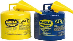 Eagle - 5 Gal Galvanized Steel Type I Safety Can - 13-1/2" High x 12-1/2" Diam, Blue - Apex Tool & Supply