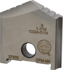 Allied Machine and Engineering - 1-7/16" Diam x 11/16" Thick, Seat Code B, 130° Included Angle Spade Drill Insert - Uncoated Powdered Metal, Powdered Metal, Series B - Apex Tool & Supply