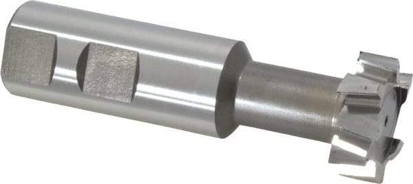 Interstate - 1-1/4" Cut Diam, 31/64" Cut Width, 21/32" Neck Diam, 1" Shank Diam, 3-15/16" OAL, M42 Cobalt T-Slot Cutter - Uncoated, 5/8" Bolt, Straight Teeth, 10 Teeth - Apex Tool & Supply