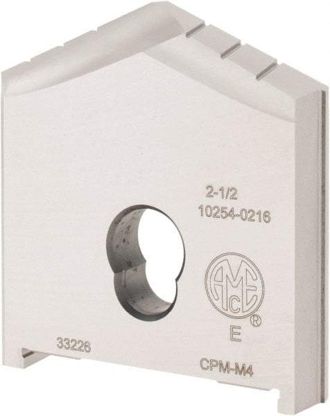 Allied Machine and Engineering - 2-1/2" Diam x 7/16" Thick, Seat Code E, 130° Included Angle Spade Drill Insert - Uncoated Powdered Metal, Powdered Metal, Series E - Apex Tool & Supply
