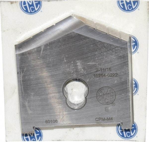 Allied Machine and Engineering - 2-11/16" Diam x 7/16" Thick, Seat Code E, 130° Included Angle Spade Drill Insert - Uncoated Powdered Metal, Powdered Metal, Series E - Apex Tool & Supply