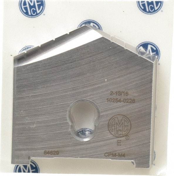 Allied Machine and Engineering - 2-13/16" Diam x 7/16" Thick, Seat Code E, 130° Included Angle Spade Drill Insert - Uncoated Powdered Metal, Powdered Metal, Series E - Apex Tool & Supply