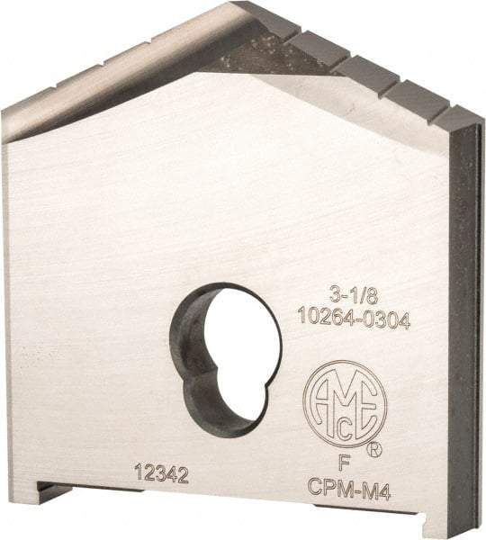 Allied Machine and Engineering - 3-1/8" Diam x 5/8" Thick, Seat Code F, 130° Included Angle Spade Drill Insert - Uncoated Powdered Metal, Powdered Metal, Series F - Apex Tool & Supply