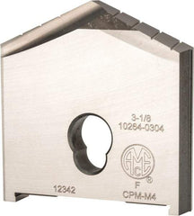 Allied Machine and Engineering - 3-1/8" Diam x 5/8" Thick, Seat Code F, 130° Included Angle Spade Drill Insert - Uncoated Powdered Metal, Powdered Metal, Series F - Apex Tool & Supply