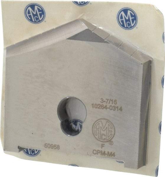 Allied Machine and Engineering - 3-7/16" Diam x 1/2" Thick, Seat Code F, 130° Included Angle Spade Drill Insert - Uncoated Powdered Metal, Powdered Metal, Series F - Apex Tool & Supply